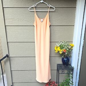 A New Day Peach V-neck Maxi Slip Dress